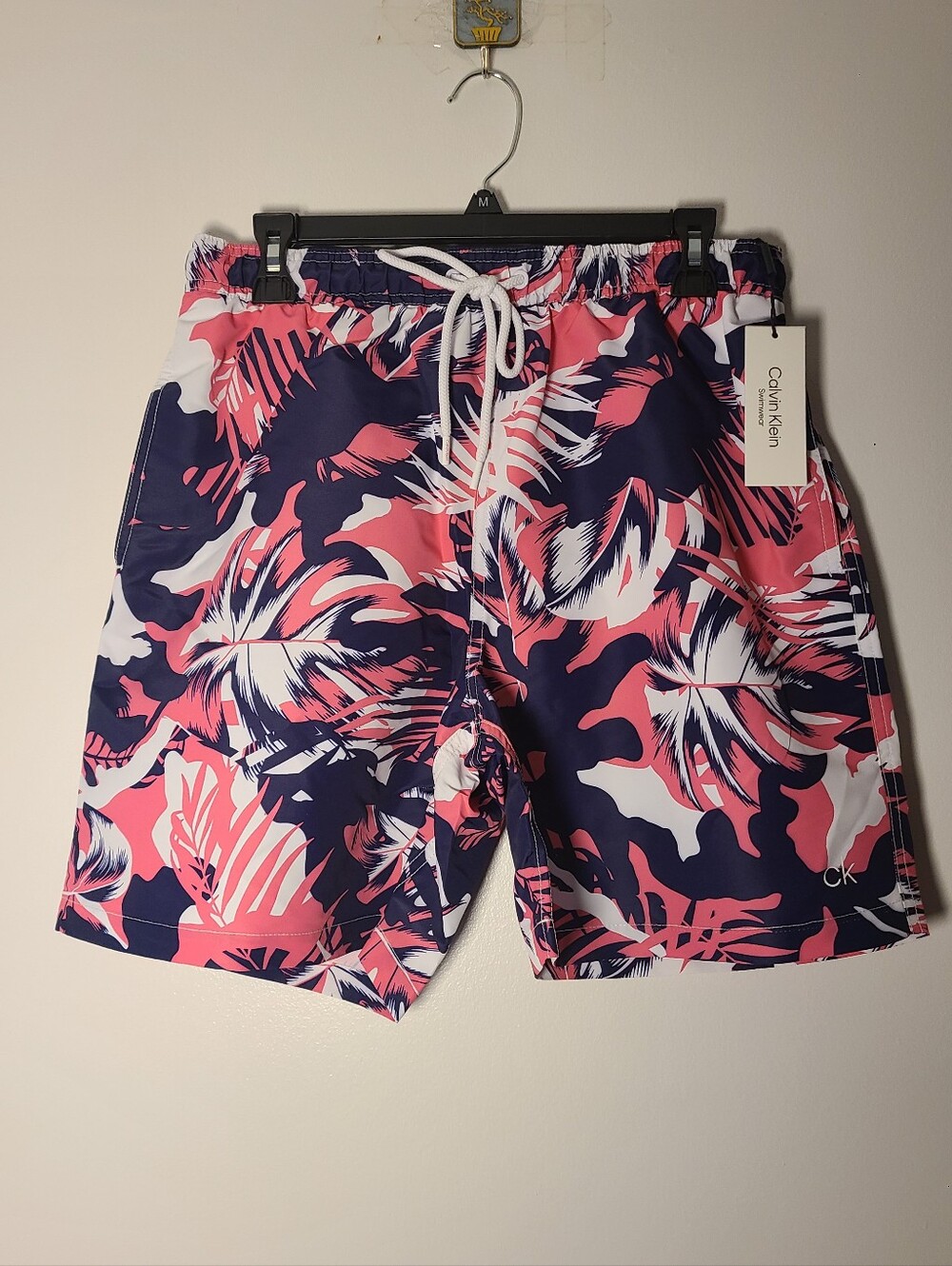 Calvin Klein Navy, Pink & White Tropical Swim Shorts